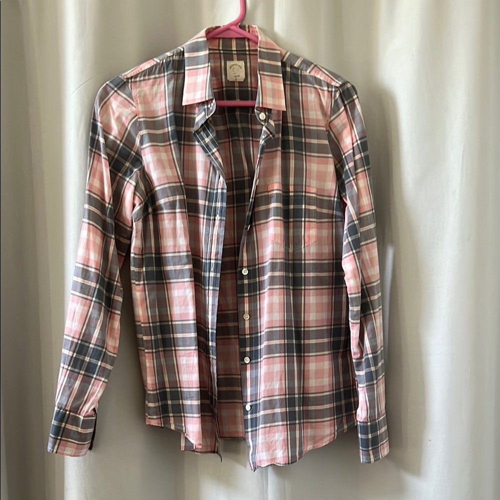 J. Crew Pink and Gray The Perfect Shirt